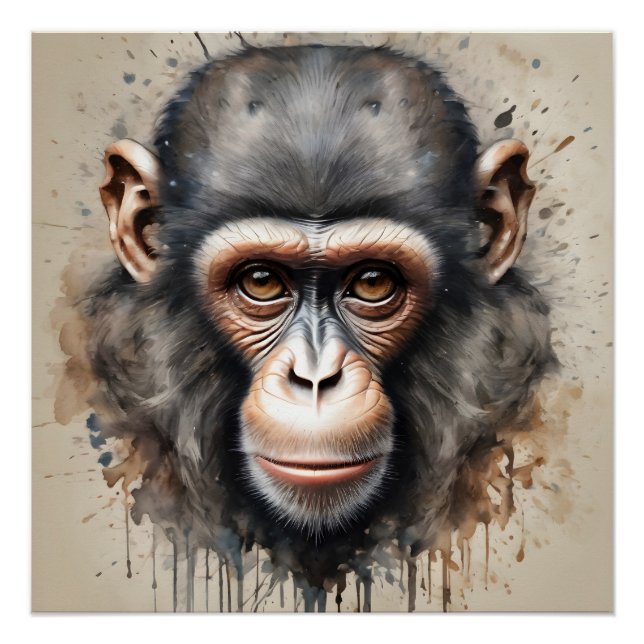 Monkey no 2 Glossy Poster (Vorderseite)