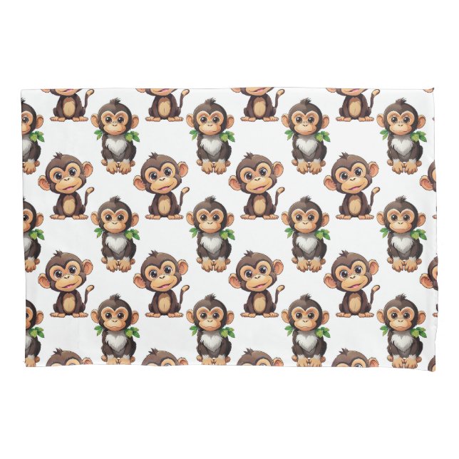 Monkey Pattern Design White  Kissenbezug (Vorderseite)