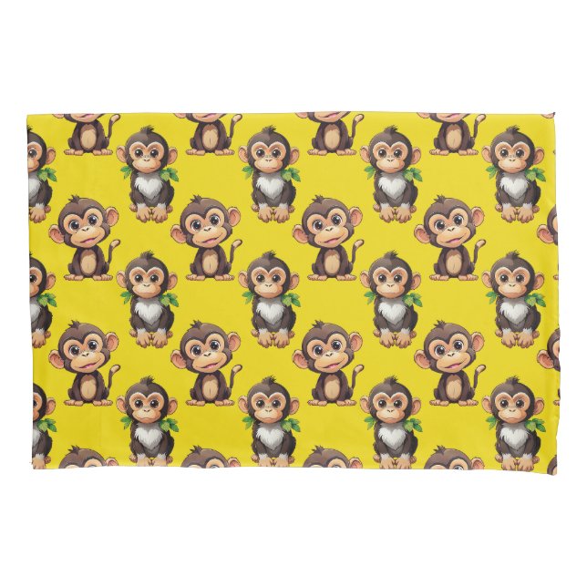 Monkey Pattern Design Yellow  Kissenbezug (Vorderseite)