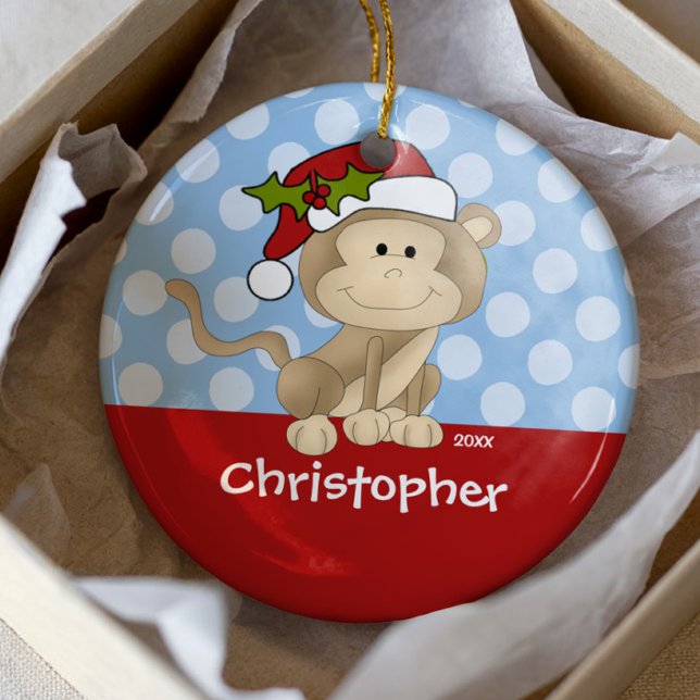 Monkey Personalisiert Boy Weihnachtsschmuck (Von Creator hochgeladen)
