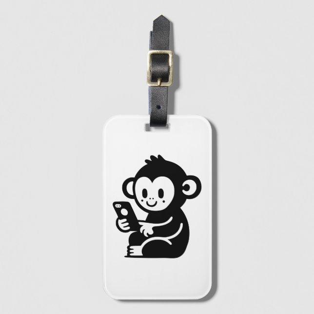 Monkey Phone Gepäckanhänger (Vorderseite Vertikal)