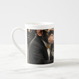 Monkey Playing Piano Music Poster – I Am Music Prozellantasse