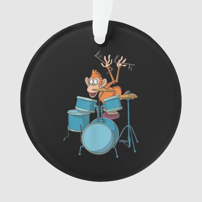 Monkey Plays Drums T - Shirt Geschenke Ornament (Vorderseite)