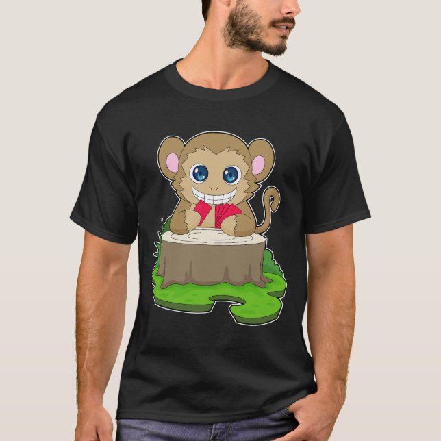 Monkey Poker Poker cards Card game T-Shirt (Vorderseite)