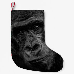MONKEY PORTRAIT AUF BW KLEINER WEIHNACHTSSTRUMPF