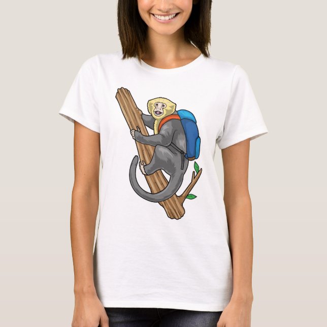 Monkey Pupil Rucksack Schule T-Shirt (Vorderseite)
