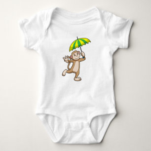 Monkey Rain Umbrella Baby Strampler