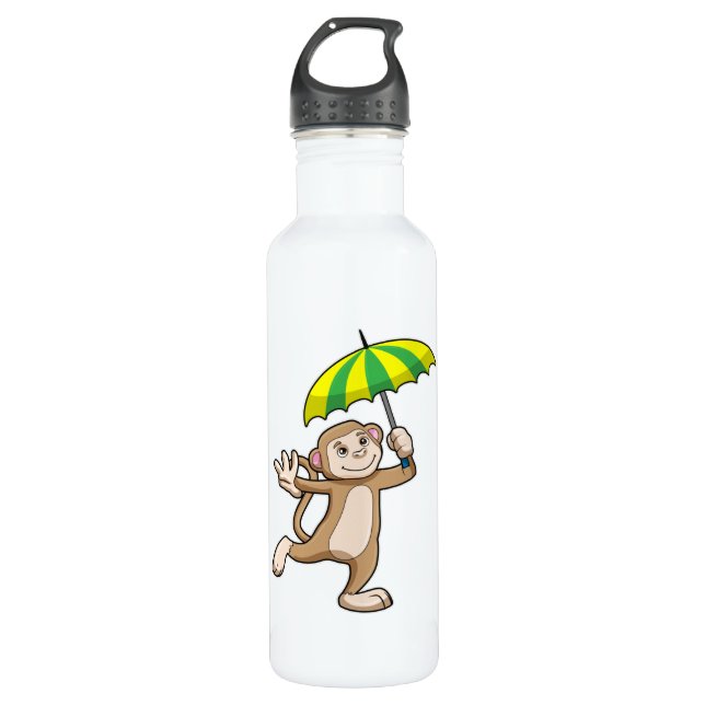 Monkey Rain Umbrella Edelstahlflasche (Vorderseite)