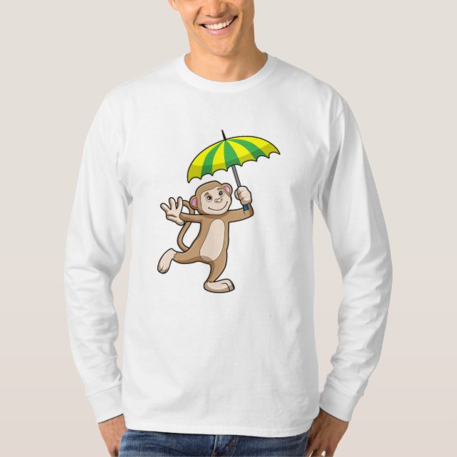 Monkey Rain Umbrella T-Shirt (Vorderseite)