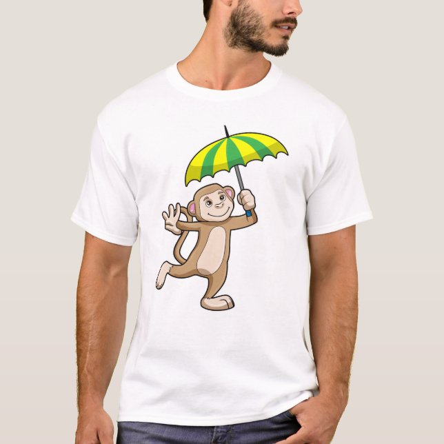 Monkey Rain Umbrella T-Shirt (Vorderseite)