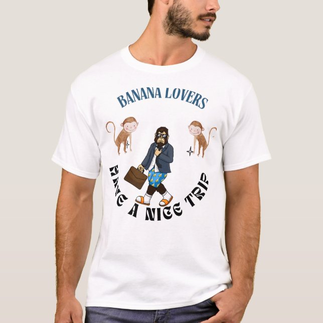 Monkey-Reise für Bananenliebhaber & Spaß T-Shirt (Vorderseite)