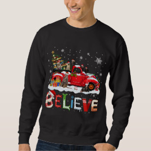 Monkey Riding Red Truck Weihnachtsbaum glauben San Sweatshirt