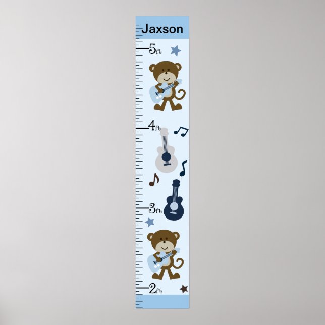 Monkey Rocker Growth Chart Behalte bei 8x44! Poster (Vorne)