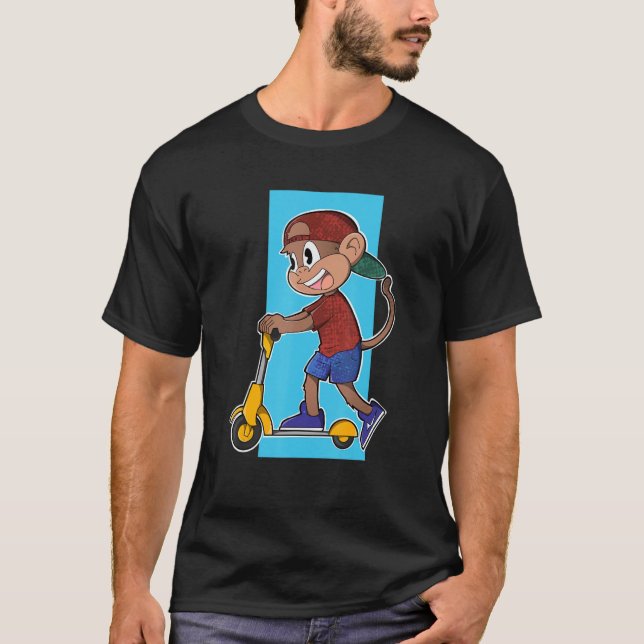 Monkey Scooter T-Shirt (Vorderseite)