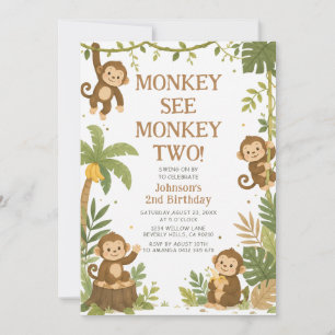 Monkey See Monkey Two Dschungel 2. Geburtstag Einladung