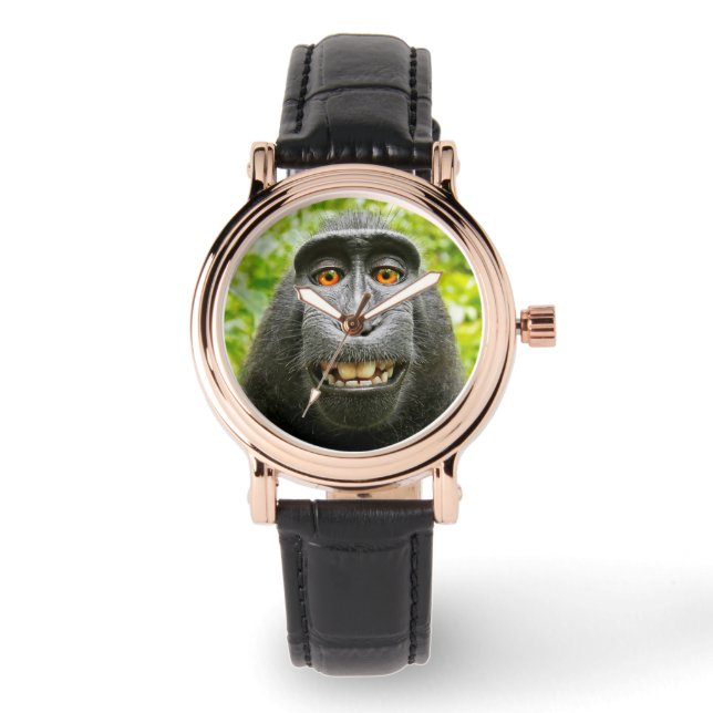 Monkey Selfie Armbanduhr (Vorderseite)