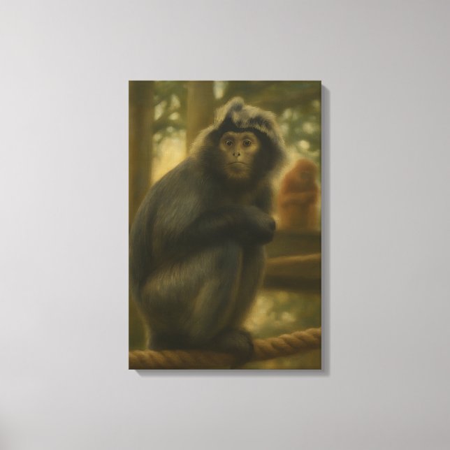 Monkey - Serene Wildlife Art Leinwanddruck (Vorderseite)