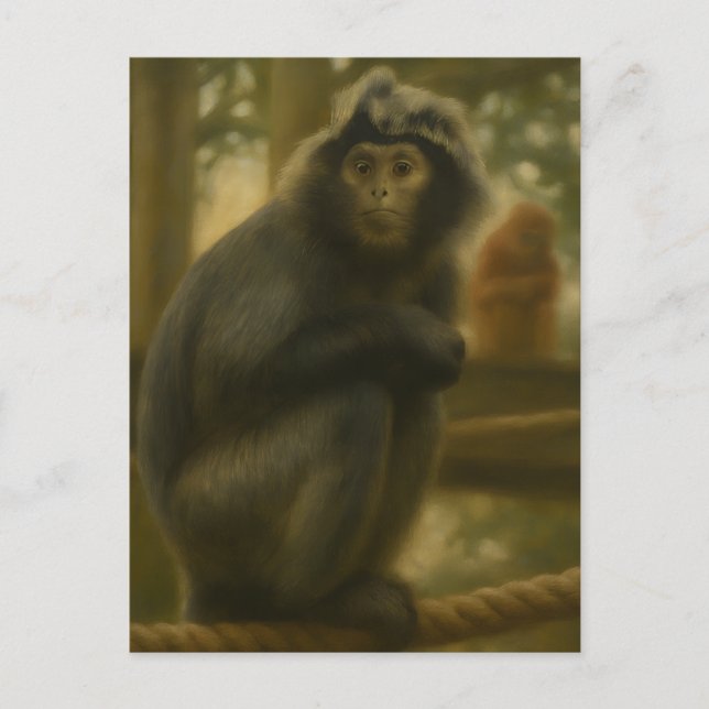Monkey - Serene Wildlife Art Postkarte (Vorderseite)