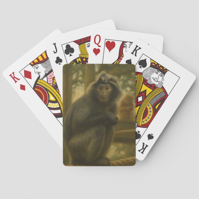 Monkey - Serene Wildlife Art Spielkarten (Rückseite)