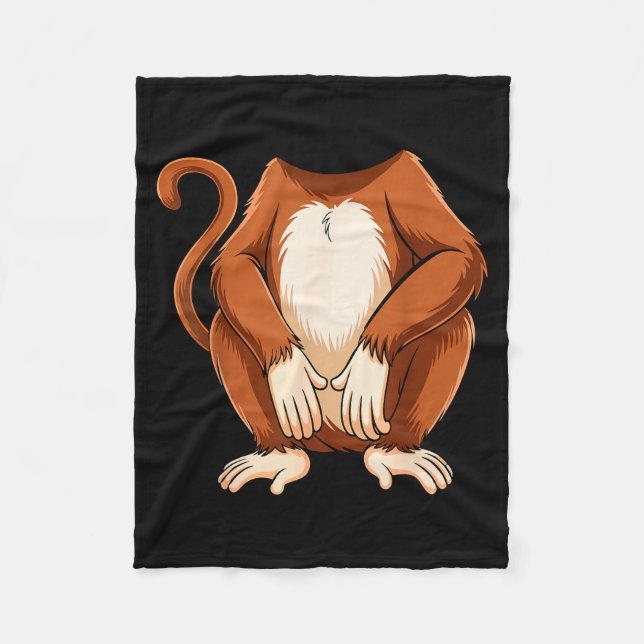 Monkey Shirt Adult Kids Men Women Brown Monkey Cos Fleecedecke (Vorderseite)