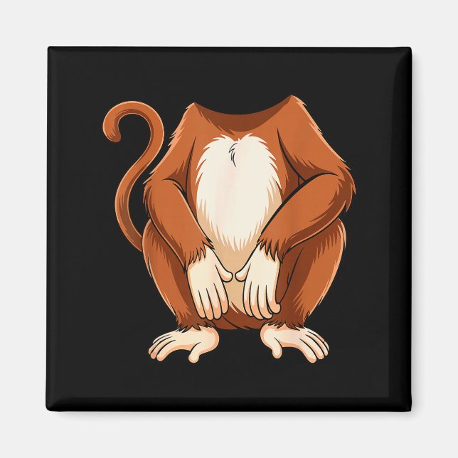 Monkey Shirt Adult Kids Men Women Brown Monkey Cos Magnet (Vorne)