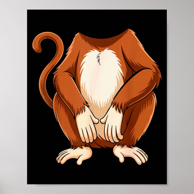 Monkey Shirt Adult Kids Men Women Brown Monkey Cos Poster (Vorne)