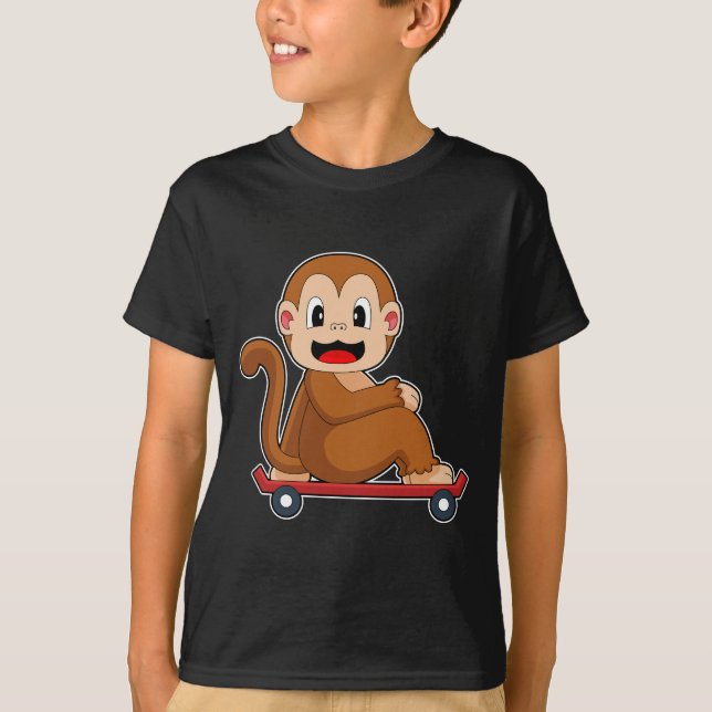 Monkey Skater Skateboard T-Shirt (Vorderseite)