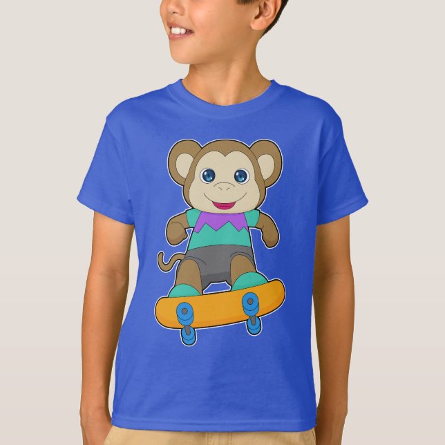 Monkey Skater Skateboard T-Shirt (Vorderseite)