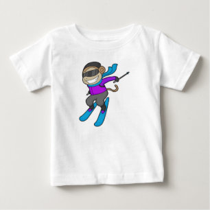 Monkey Skier Baby T-shirt