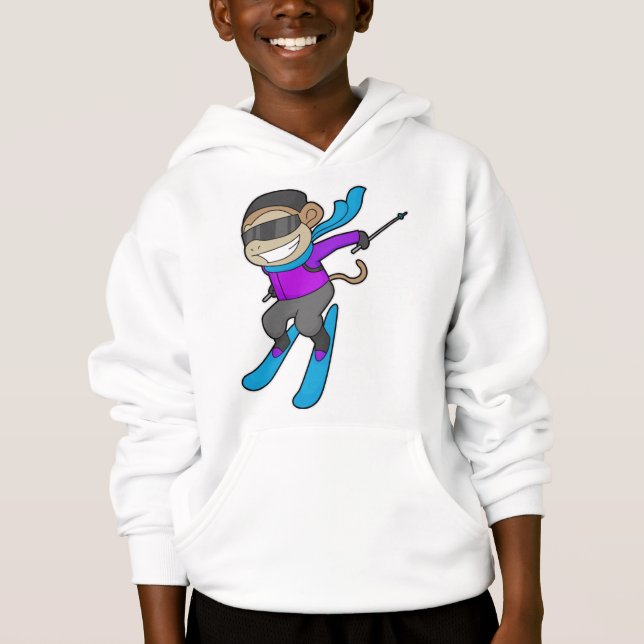 Monkey Skier Hoodie (Vorderseite)
