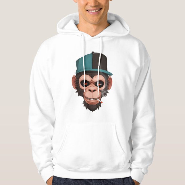Monkey smokes hoodie (Vorderseite)