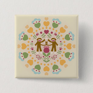 Monkey-Socken im Volksgarten Button