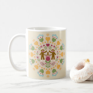Monkey-Socken-Liebhaber in einer Volksgarten-Tasse Kaffeetasse