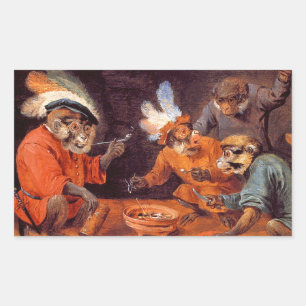 Monkey Tavern: Vintage Art Aufkleber