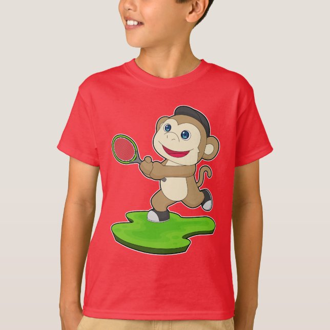 Monkey Tennis Tennis racket T-Shirt (Vorderseite)