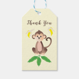 Monkey Tropical Blätter Bananas Gelb Vielen Dank Geschenkanhänger