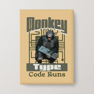 Monkey Typ, Code läuft lustig Full-Stack-Entwickle Button
