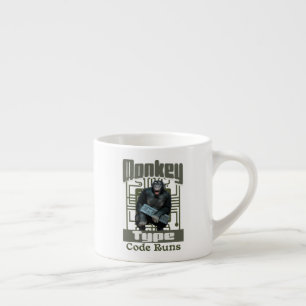 Monkey Typ, Code läuft lustig Full-Stack-Entwickle Espressotasse