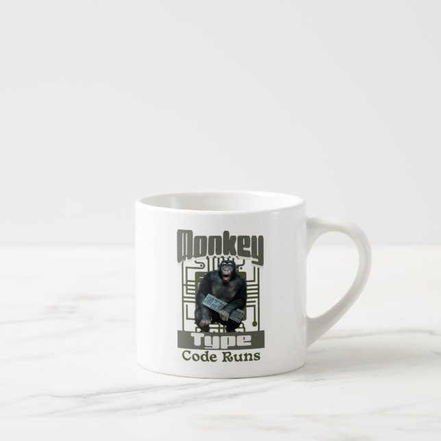 Monkey Typ, Code läuft lustig Full-Stack-Entwickle Espressotasse (Rechts)