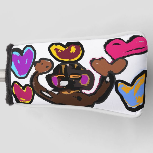 Monkey Valentine Golf Headcover (Vorderseite)