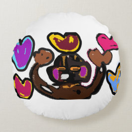 Monkey Valentine Rundes Kissen