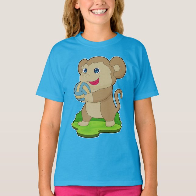 Monkey Volleyball-Spieler Volleyball T-Shirt (Vorderseite)