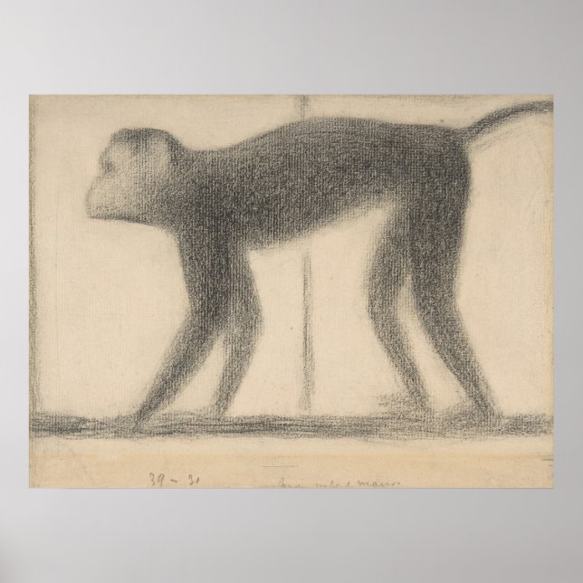 Monkey von Georges Seurat Poster (Vorne)