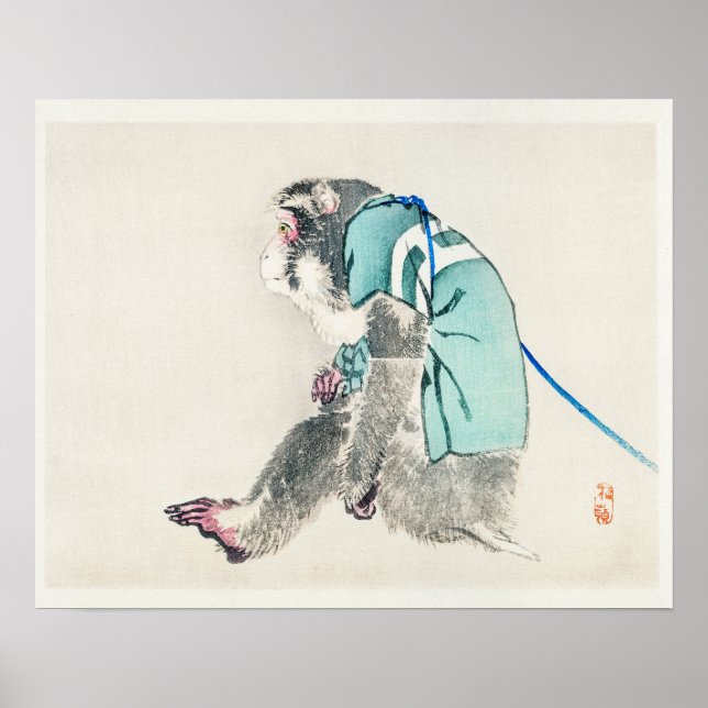 Monkey von Kōno Bairei (1844-1895) Poster (Vorne)