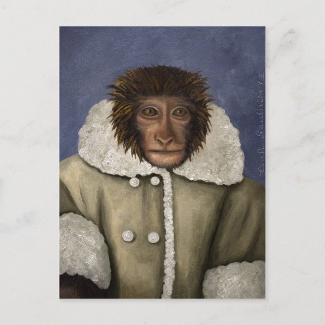 Monkey Wearing Jacket Postkarte (Vorderseite)