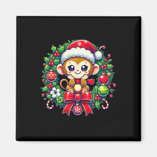 Monkey Weihnachtsmannmütze Weihnachten Weihnachten Magnet