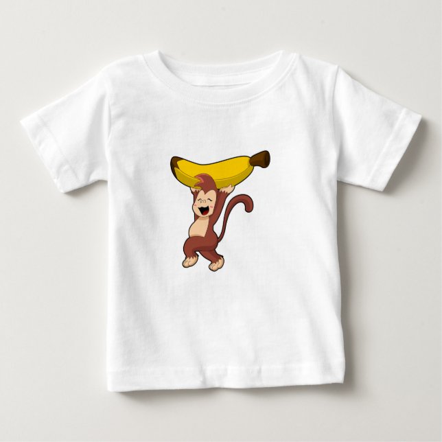 Monkey with Banana Baby T-shirt (Vorderseite)