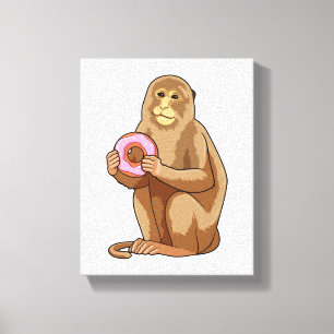 Monkey with Donut Leinwanddruck