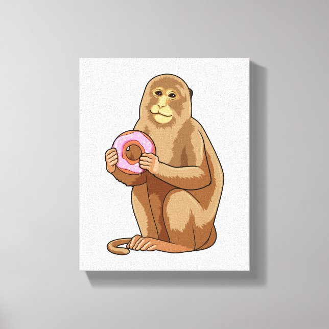 Monkey with Donut Leinwanddruck (Vorderseite)