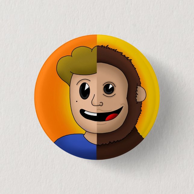 Monkey Wolf Button (Vorderseite)